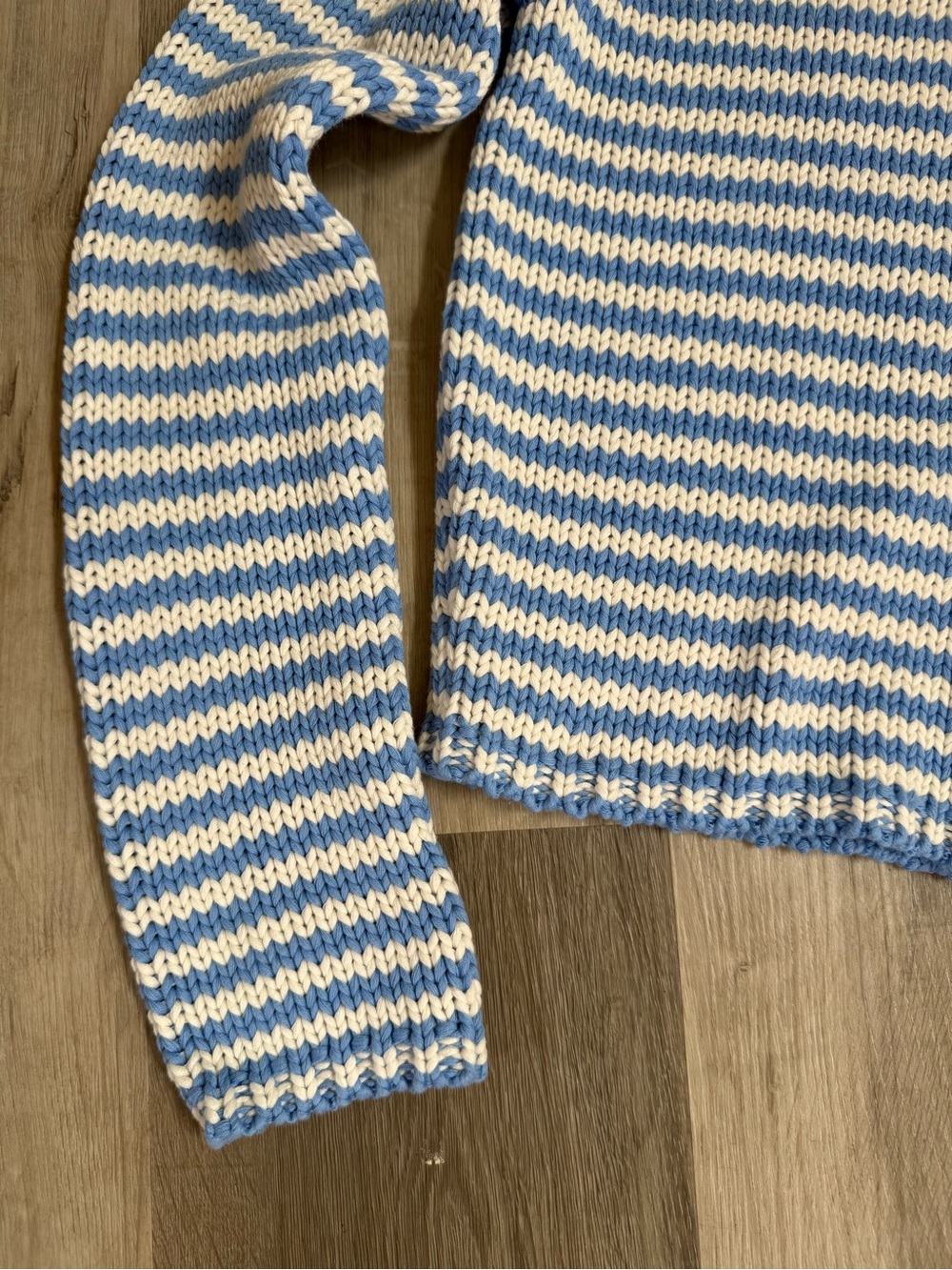 NWT La Ligne Fine Stripe Mini Marina Sweater blue & white - Picture 9 of 14